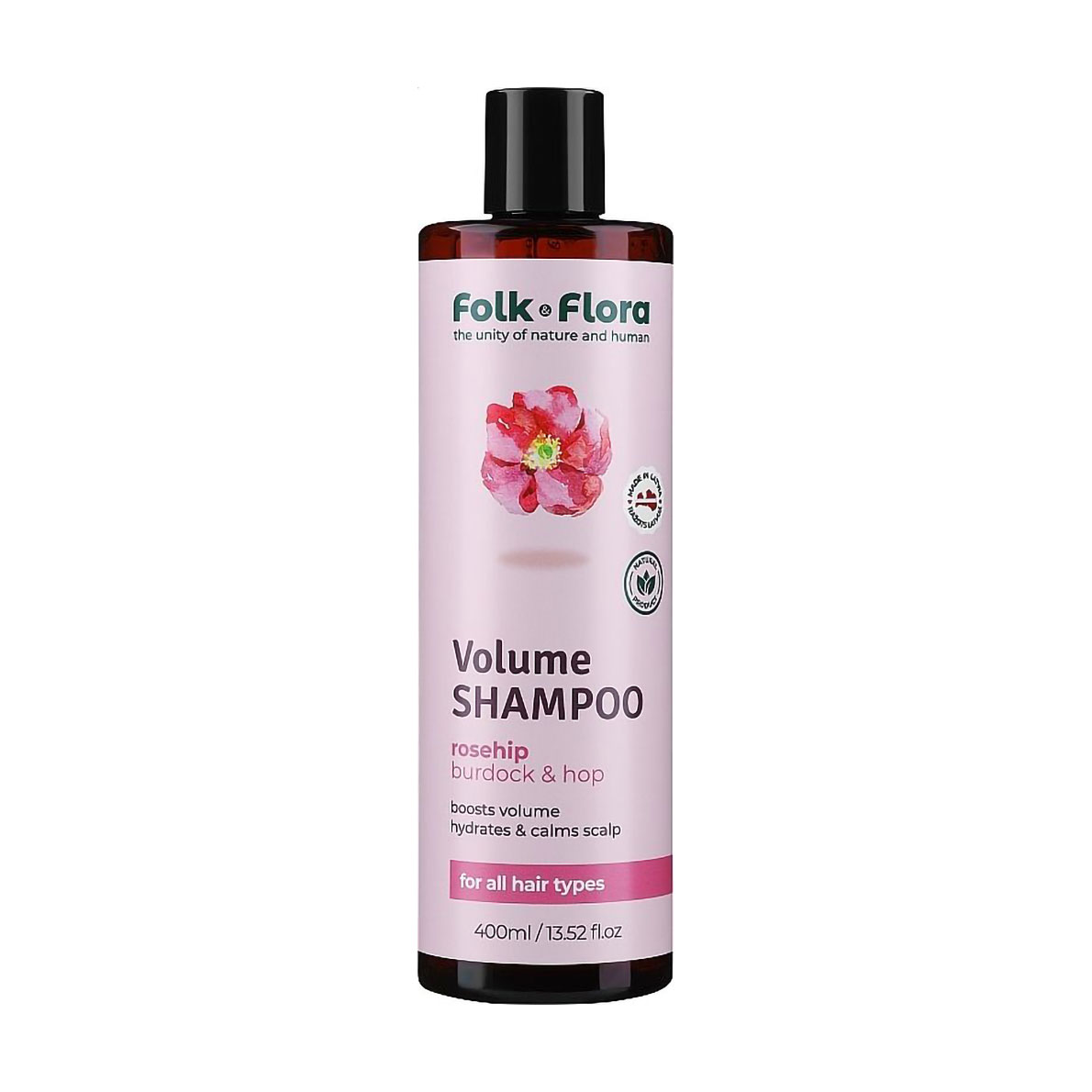 Шампунь для об'єму волосся Folk &amp; Flora Volume Shampoo, 400 мл